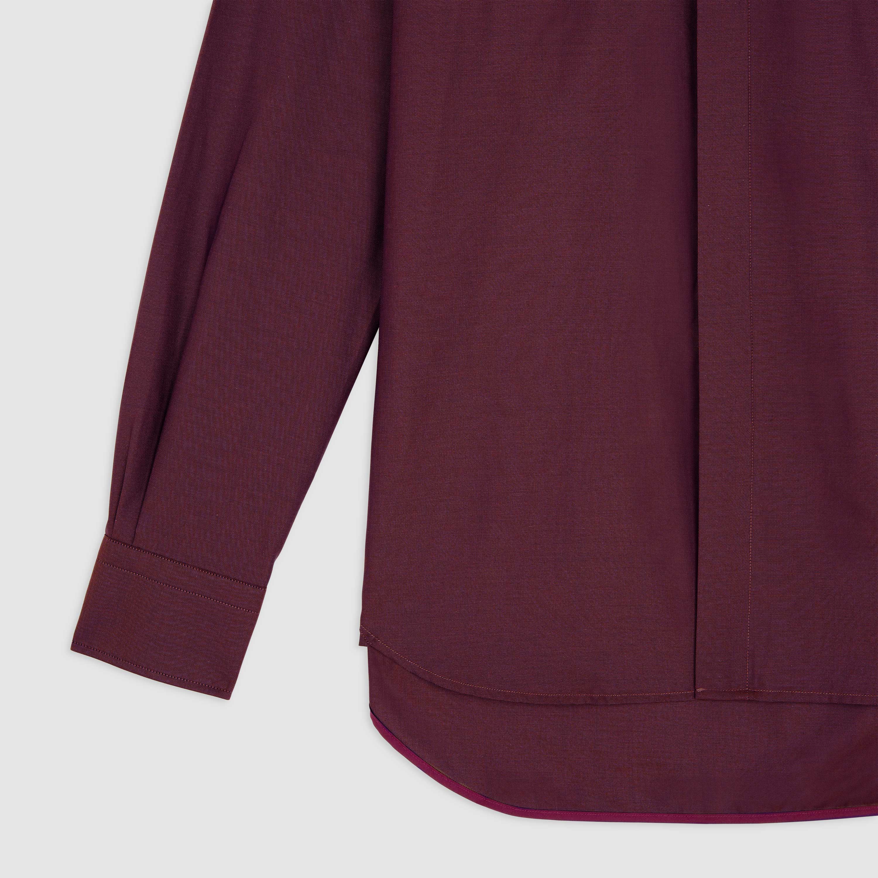 BURGUNDY OXFORD WIDE CUT AWAY COLLAR SHIRT