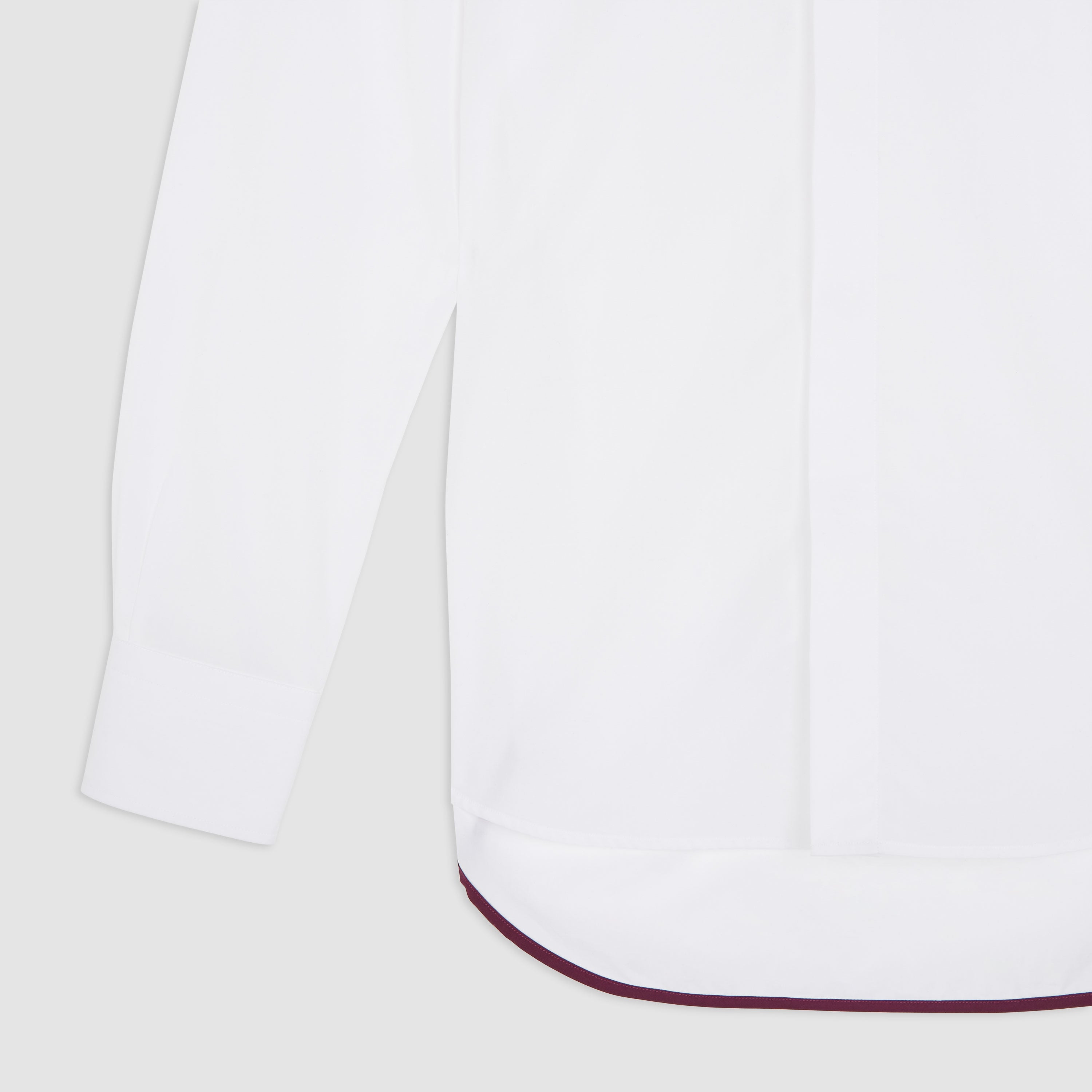 WHITE COTTON CHISEL TIP COLLAR SHIRT