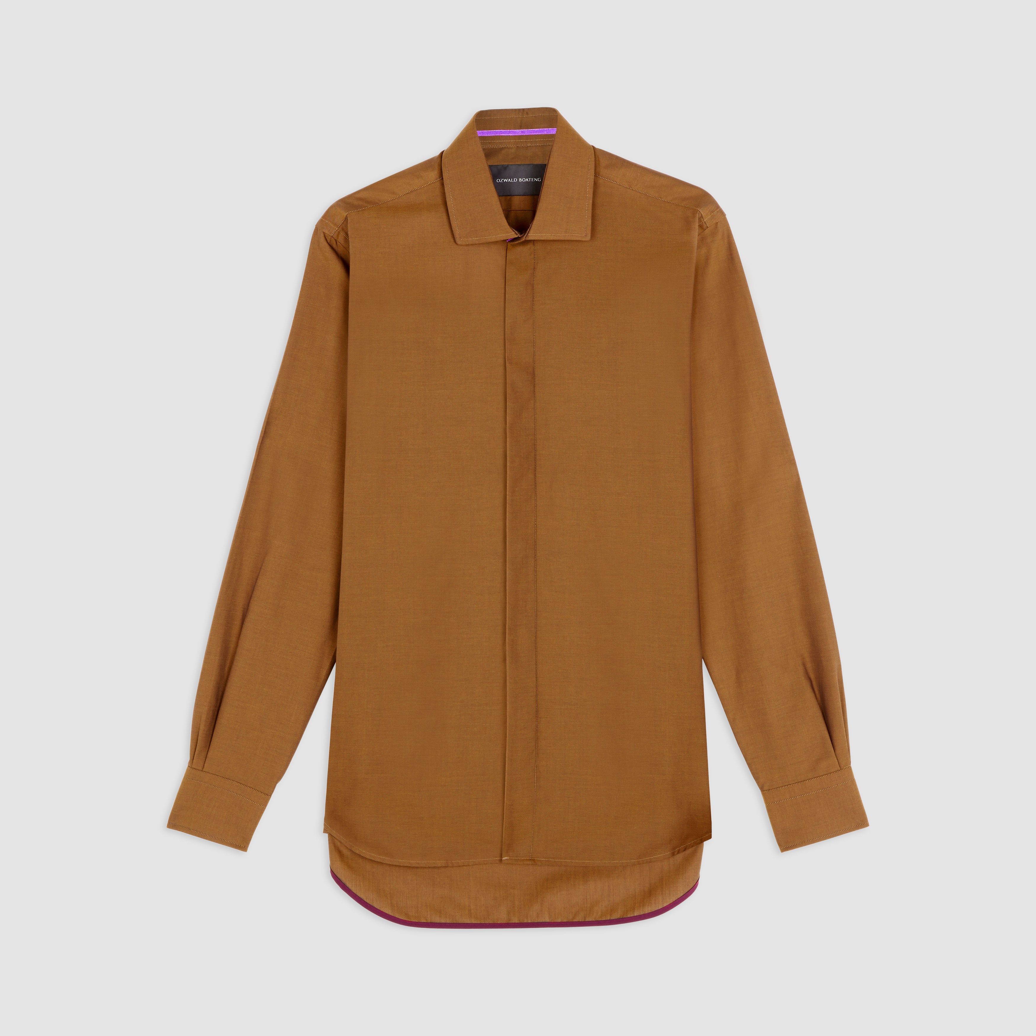 ORANGE OXFORD WIDE CUT AWAY COLLAR SHIRT