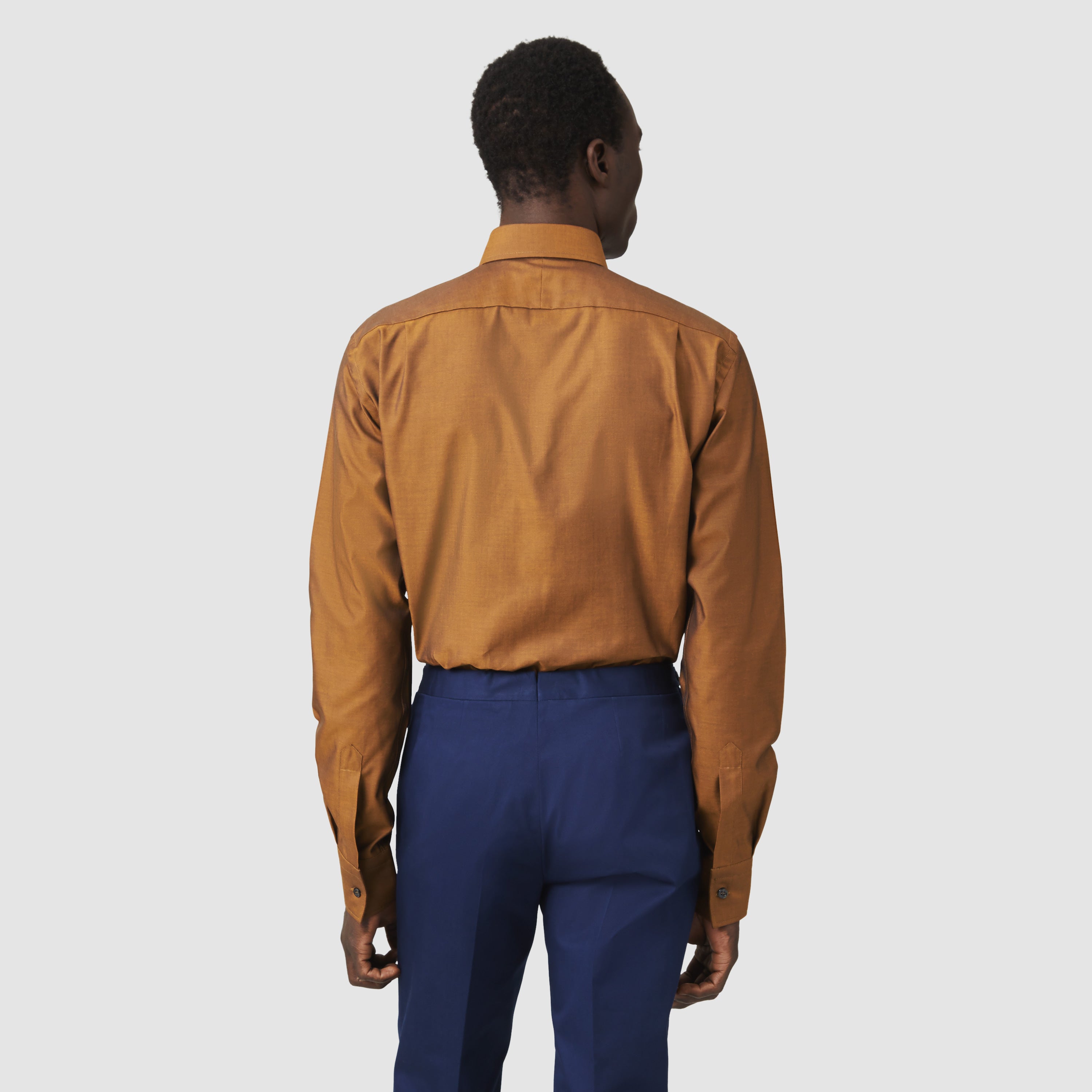 ORANGE OXFORD WIDE CUT AWAY COLLAR SHIRT