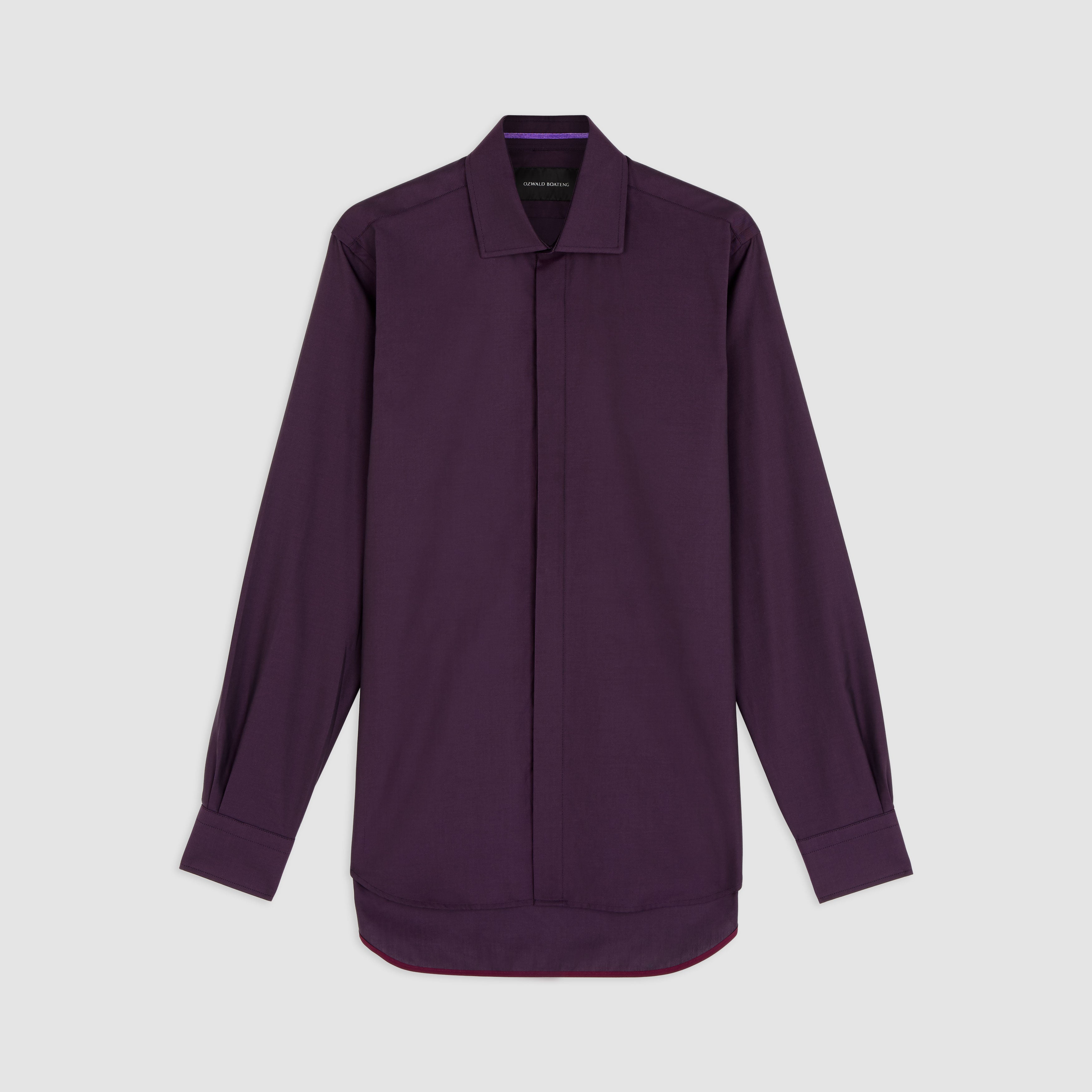 PURPLE OXFORD WIDE CUT AWAY COLLAR SHIRT