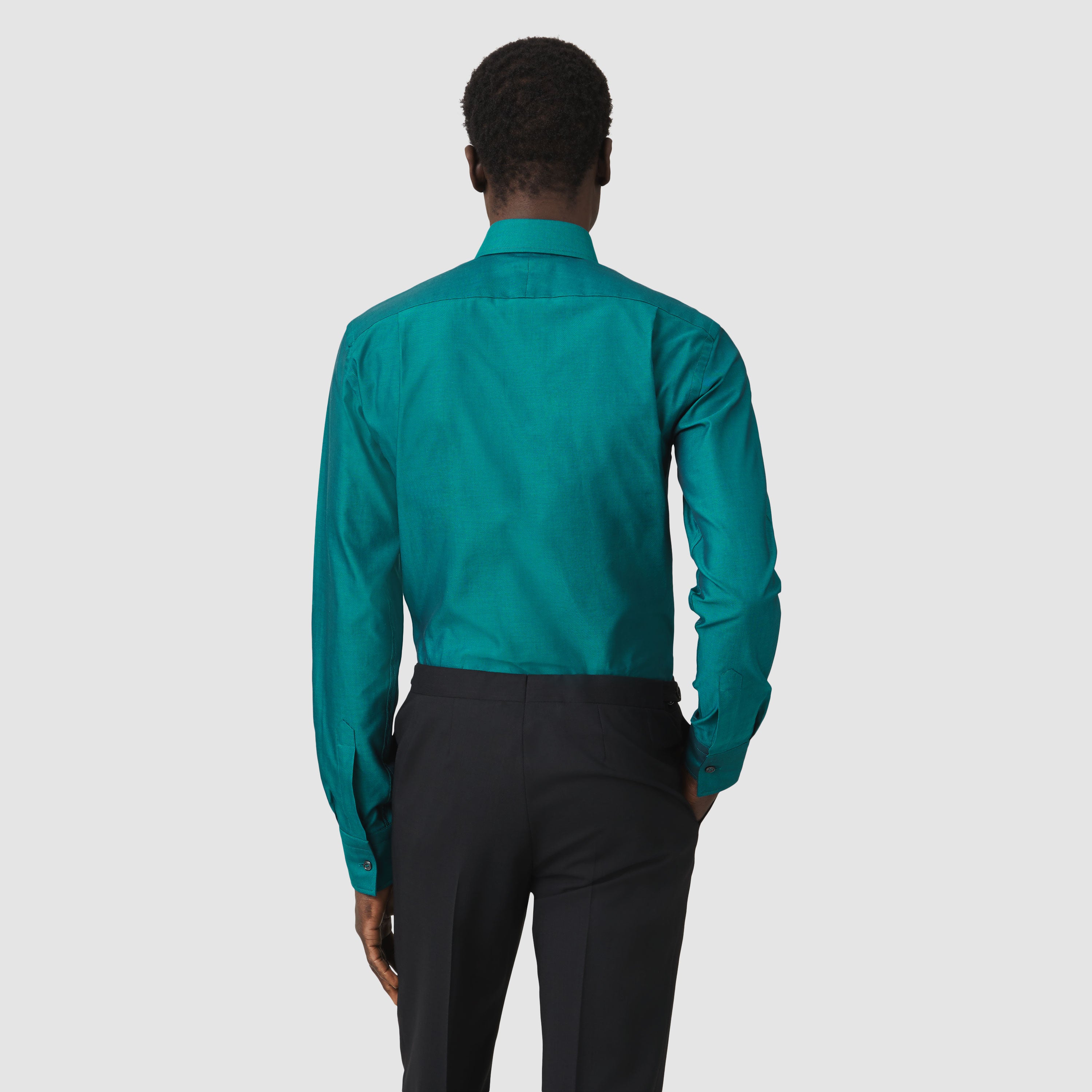 TEAL OXFORD WIDE CUT AWAY COLLAR SHIRT