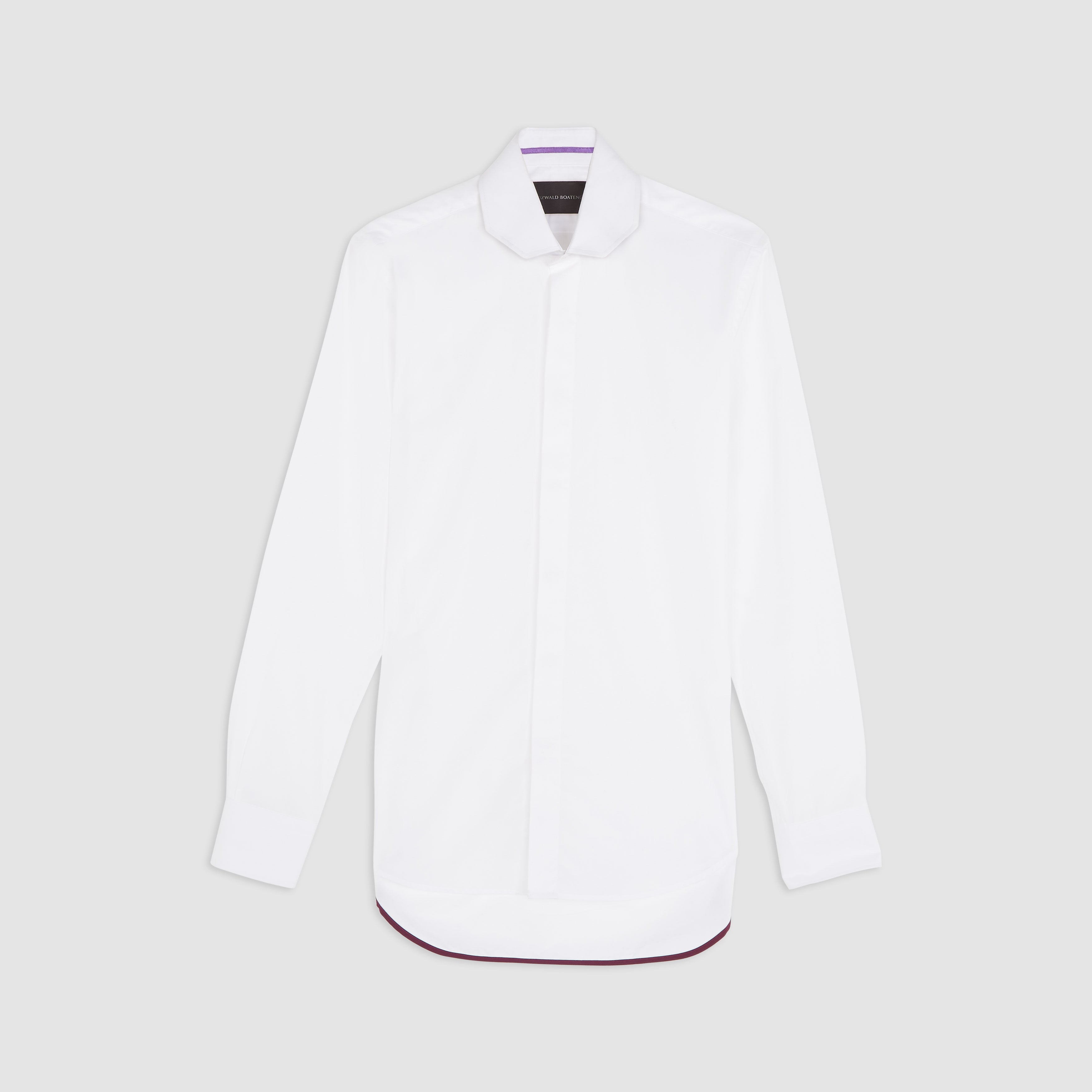 WHITE COTTON CHISEL TIP COLLAR SHIRT