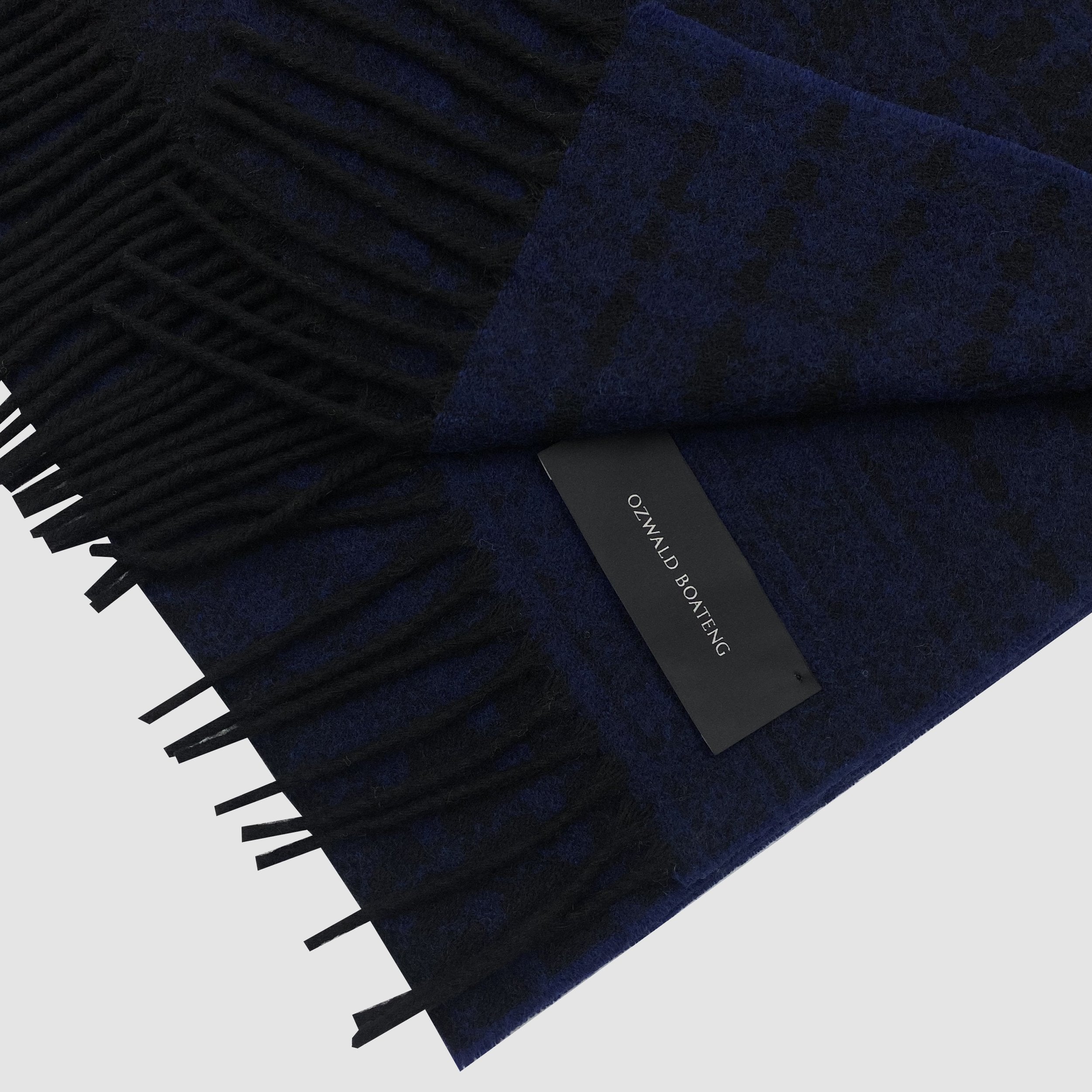 Navy Cashmere Kente Scarf