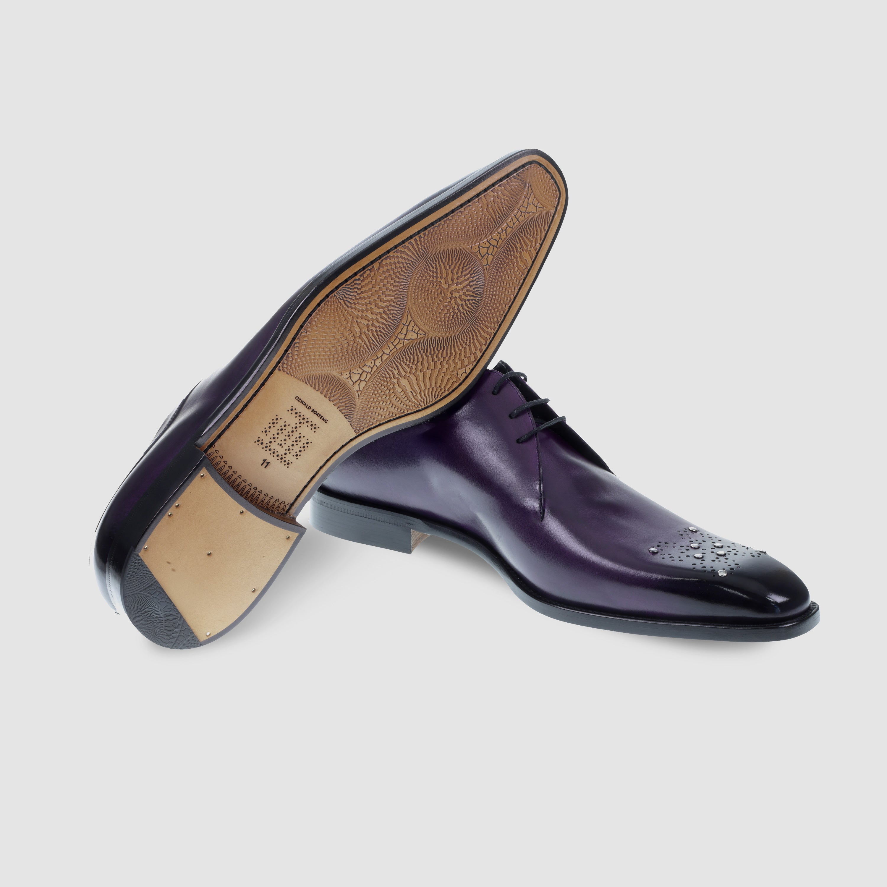 PURPLE ASASE OXFORD WITH STUDS