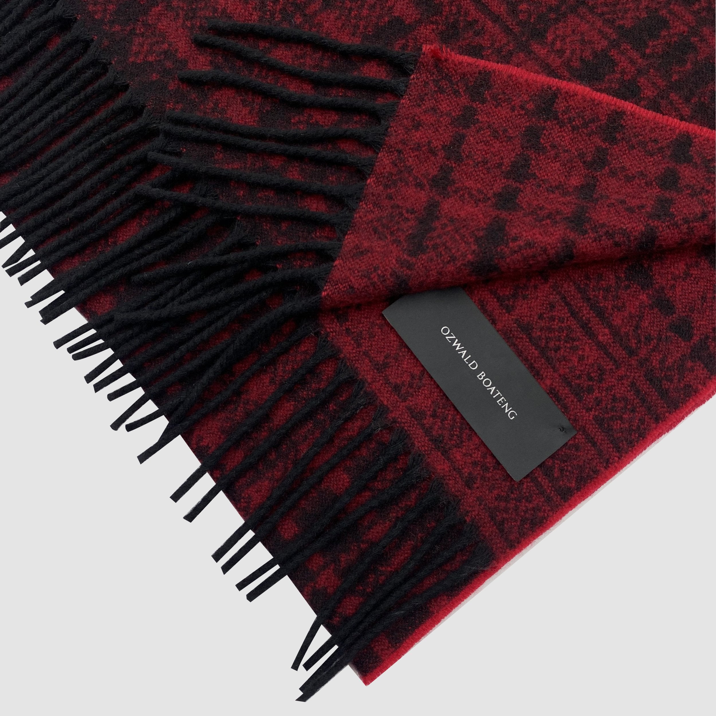 Red Cashmere Kente Scarf