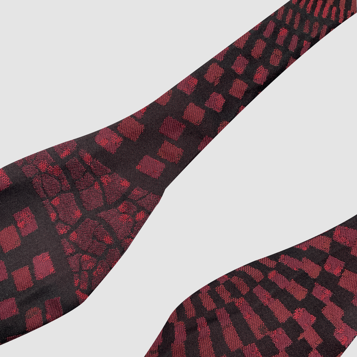 RED TRIBAL SILK BOW TIE