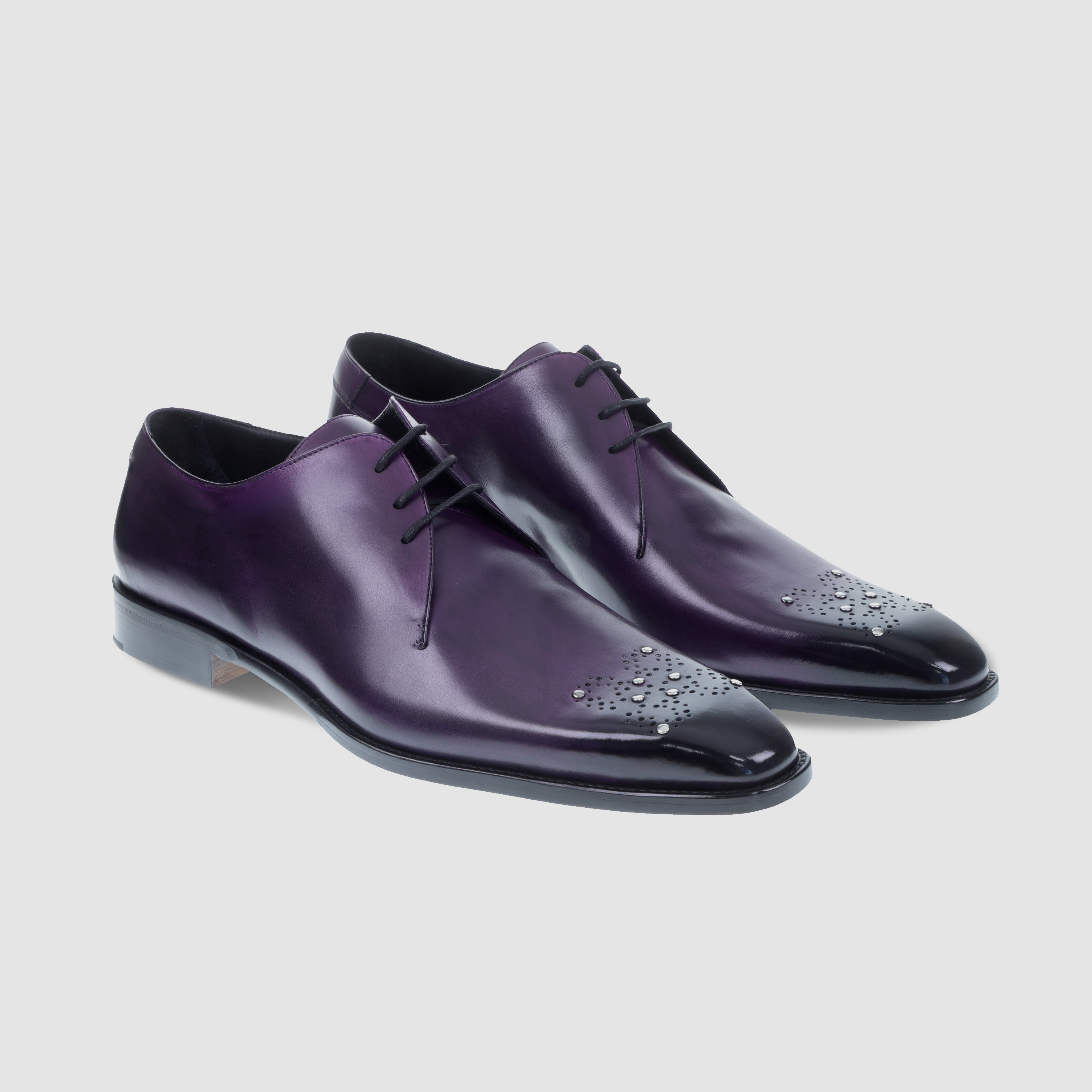 PURPLE ASASE OXFORD WITH STUDS