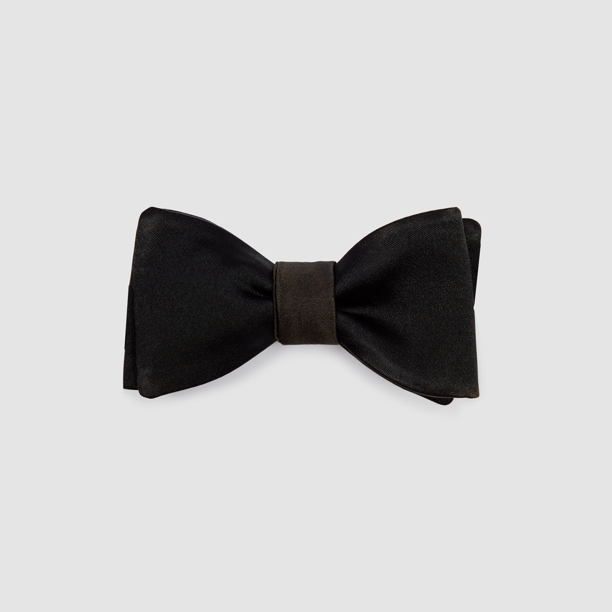 BLACK SOLID  SILK BOW TIE
