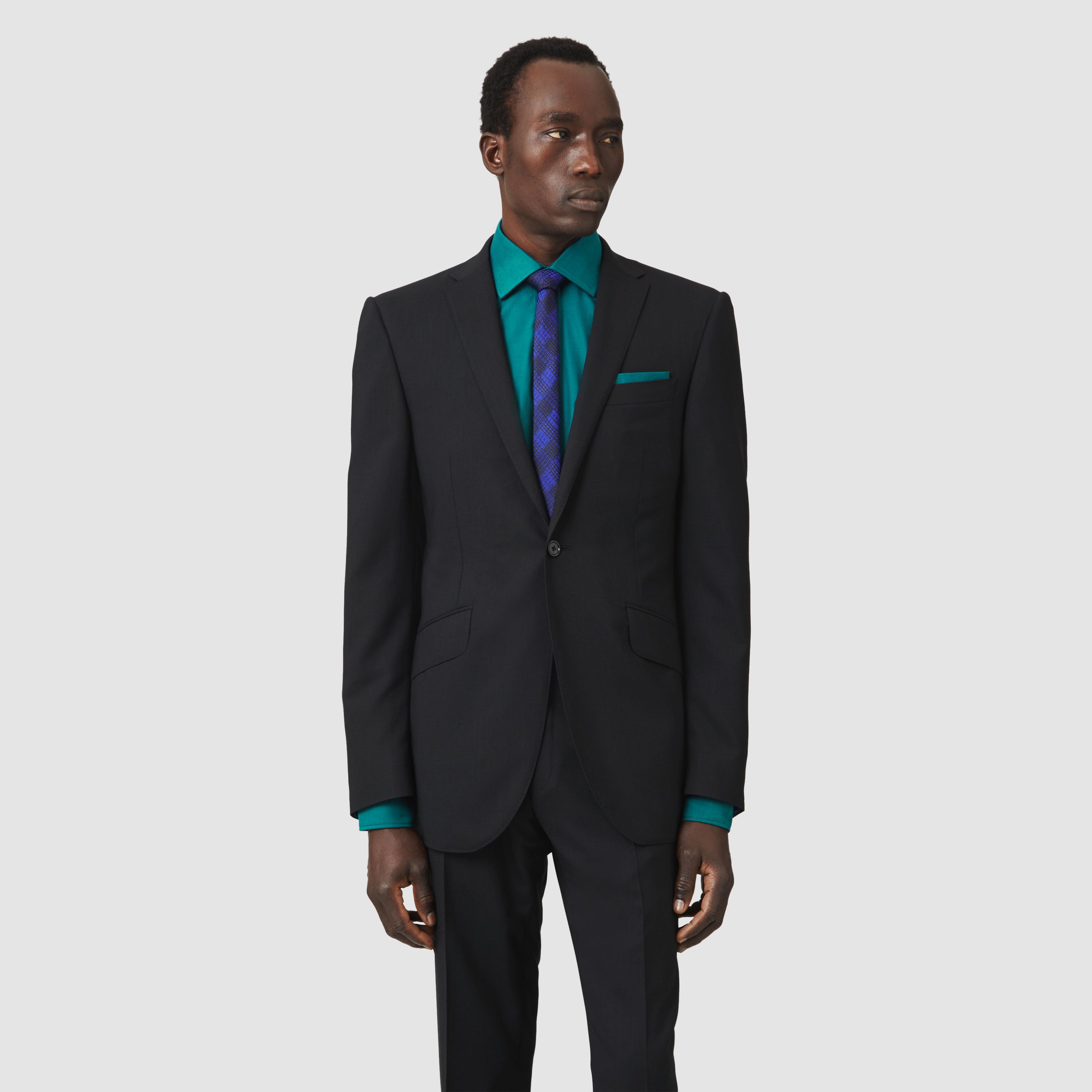 TEAL OXFORD WIDE CUT AWAY COLLAR SHIRT