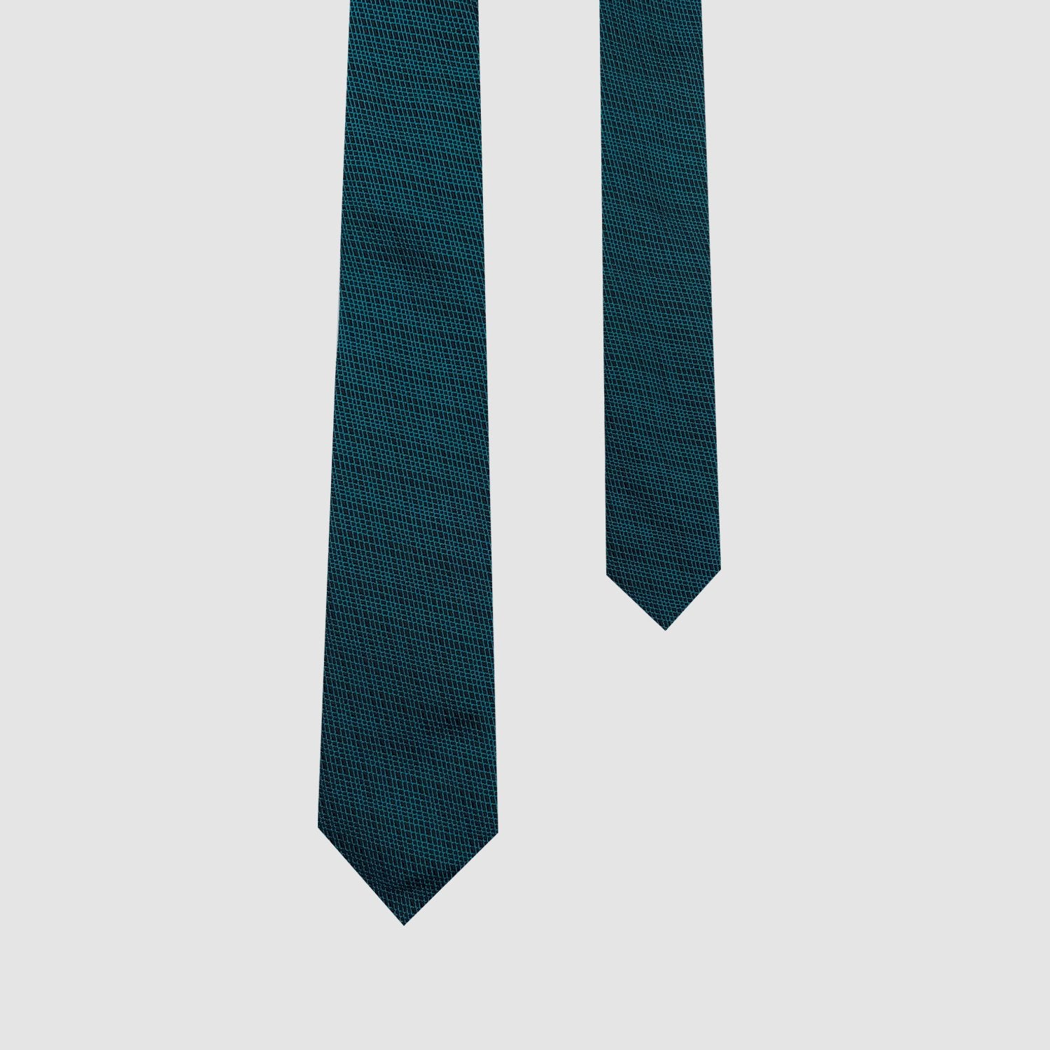 TEAL DIAMOND SILK TIE