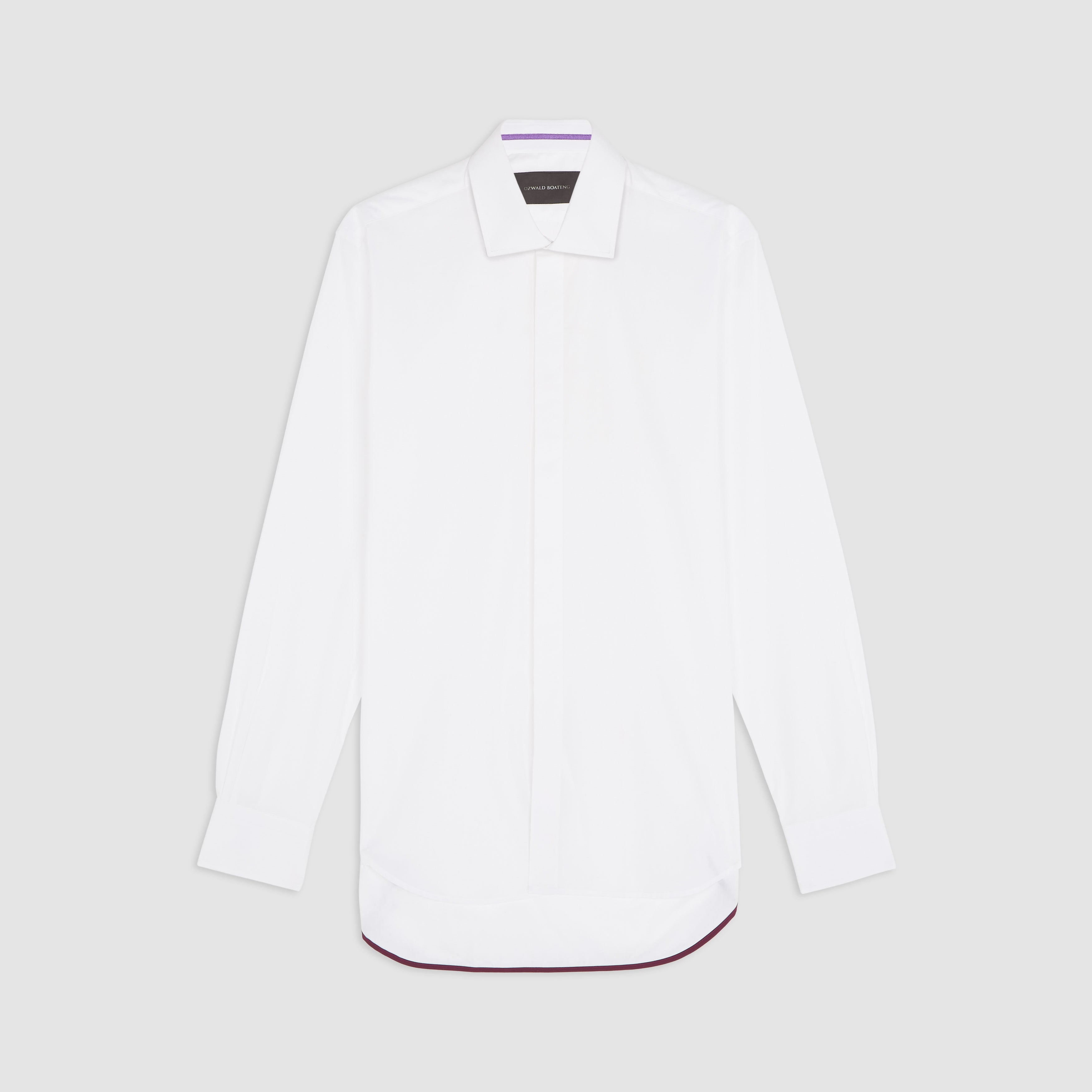 WHITE COTTON WIDE CUT AWAY COLLAR SHIRT